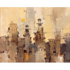 A. Q. Arif, 16 x 20 Inch, Oil On Canvas, Citiscape Painting, AC-AQ-612 A. Q. Arif, 16 x 20 Inch, Oil On Canvas, Citiscape Painting, AC-AQ-612